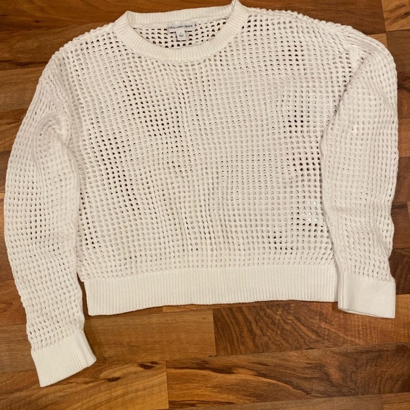 Calvin Klein Jeans Sweaters - Calvin Klein Jeans White Open-Knit Sweater